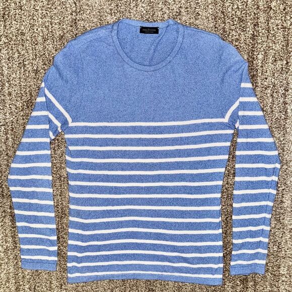 Phil Petter Wool Knit Blue Striped Long Sleeve Austrian Designer Sweater 36 - Picture 1 of 11